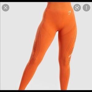 Gymshark flawless knit leggings, orange, size medium